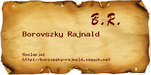 Borovszky Rajnald névjegykártya